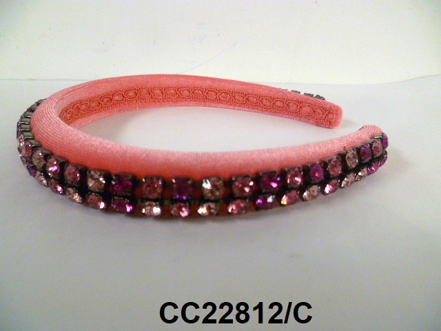 Cerchietto Velluto Con Catena Strass